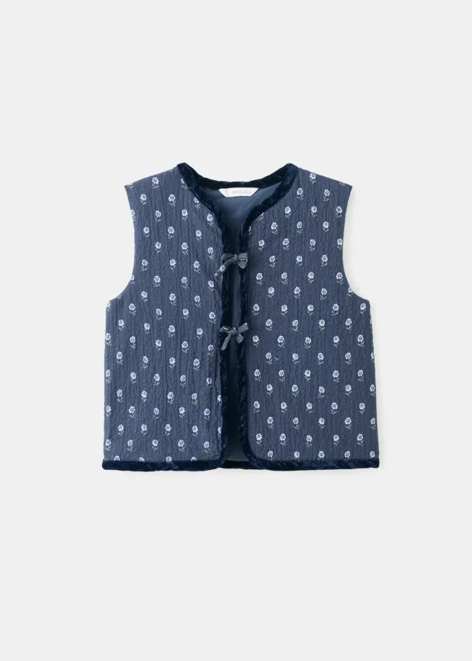 Gilet trapuntato floreale
