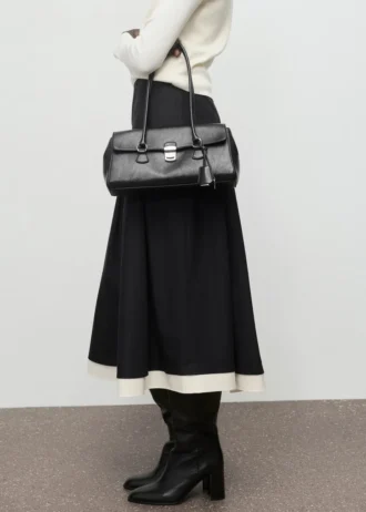 Gonna a pieghe combinata