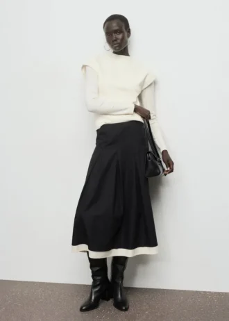 Gonna a pieghe combinata