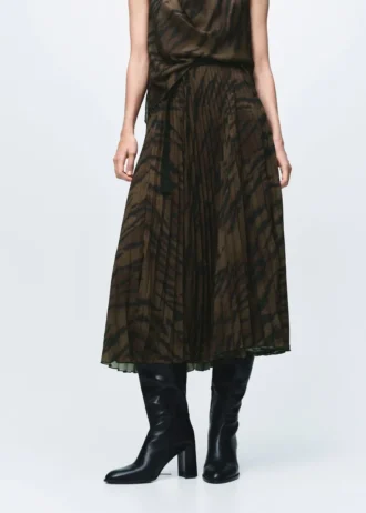 Gonna a pieghe con cintura