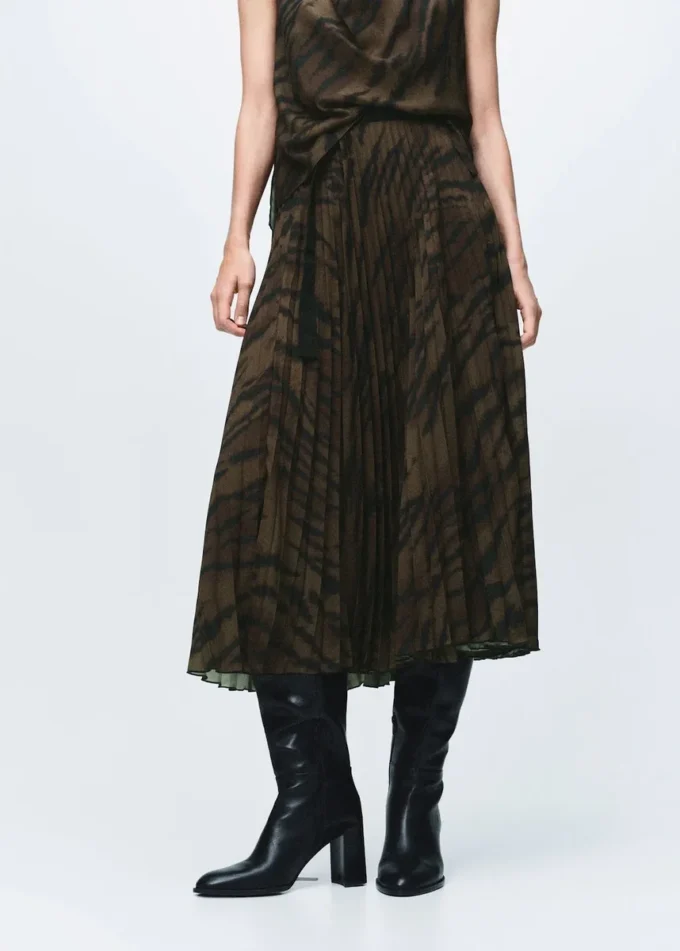 Gonna a pieghe con cintura