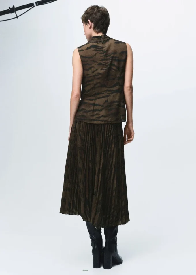 Gonna a pieghe con cintura