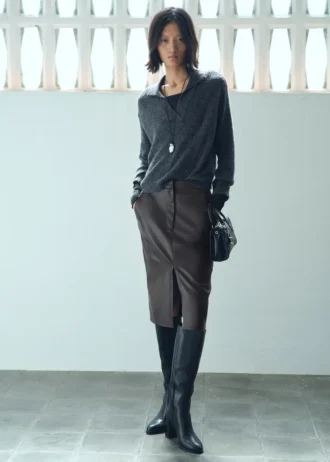 Gonna a tubino in ecopelle