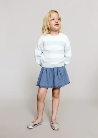 Gonna in cotone con fiocco