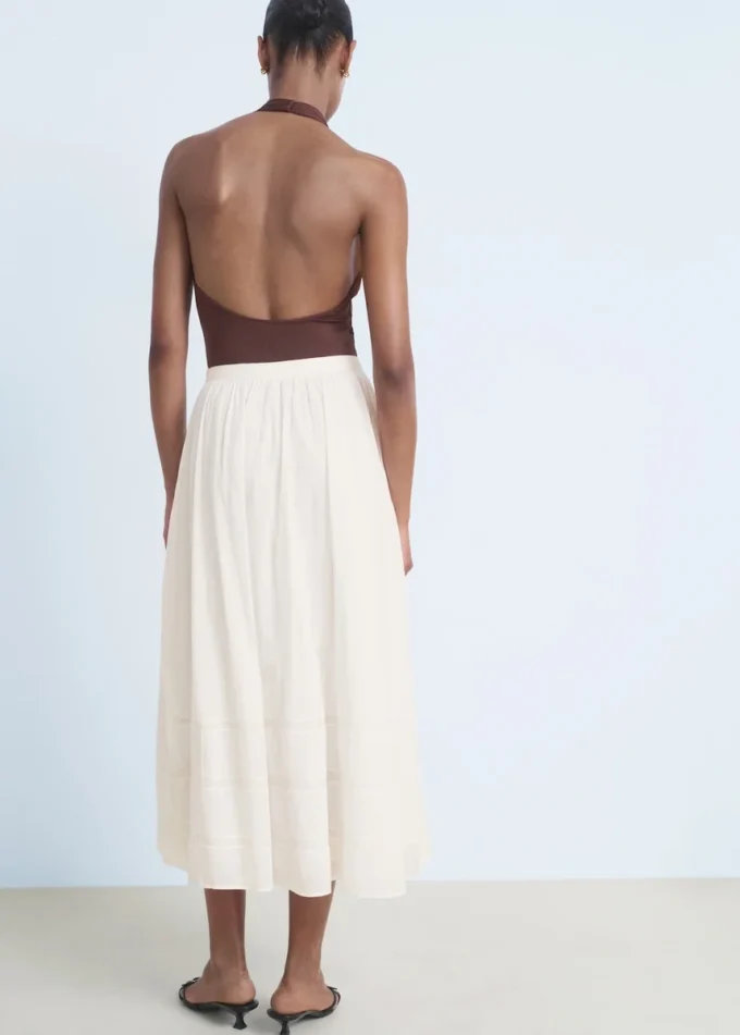 Gonna in cotone con pizzo Gonna in cotone con pizzo