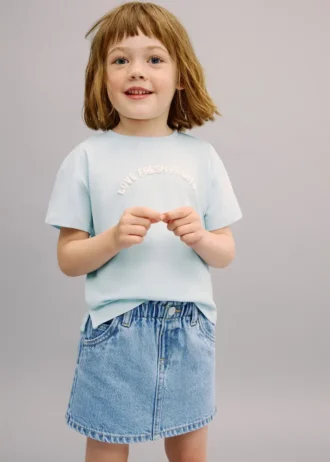 Gonna in denim con vita a sacco