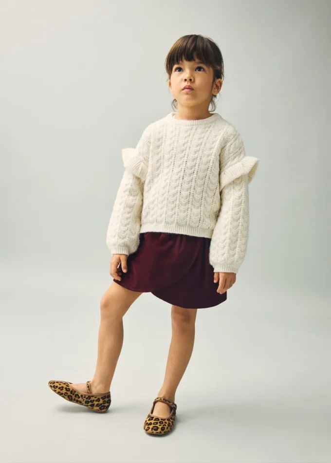 Gonna in velluto a coste di cotone