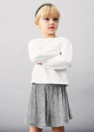 Gonna metallizzata a pieghe