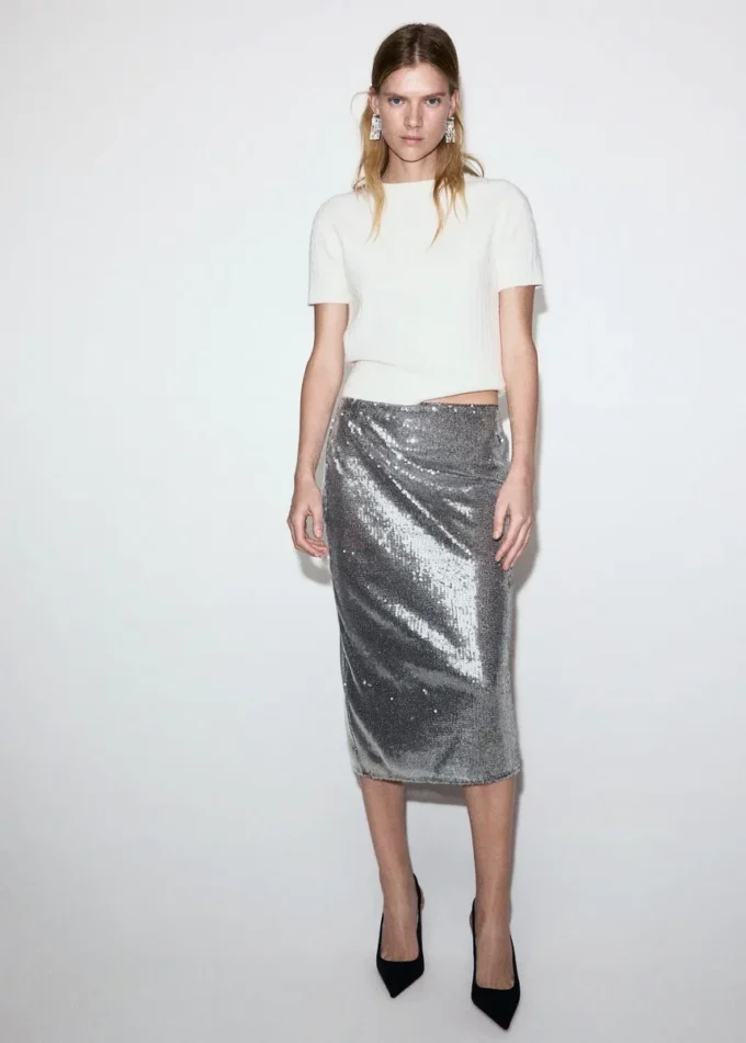 Gonna midi con paillettes Gonna midi con paillettes