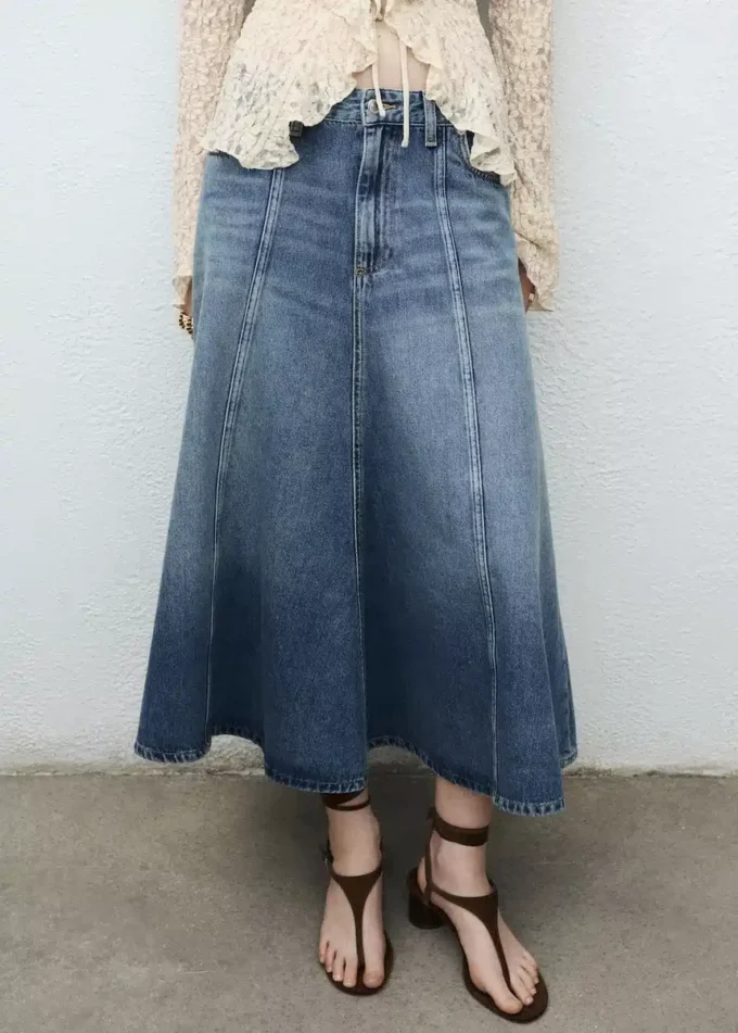 Gonna midi in denim Gonna midi in denim