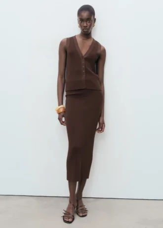 Gonna midi in maglia fine Gonna midi in maglia fine