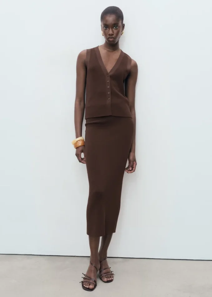 Gonna midi in maglia fine Gonna midi in maglia fine