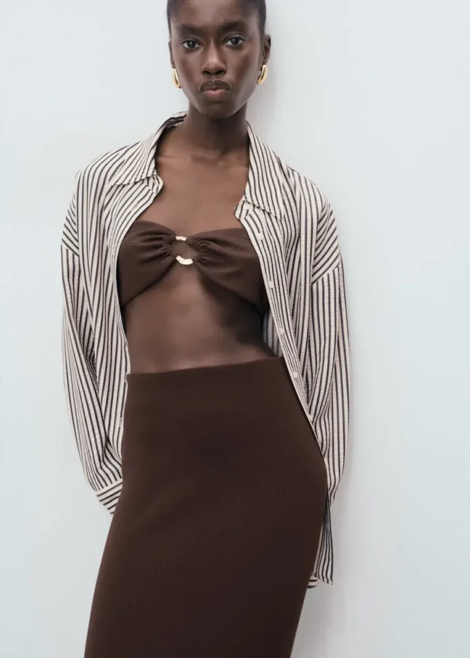 Gonna midi in maglia fine Gonna midi in maglia fine