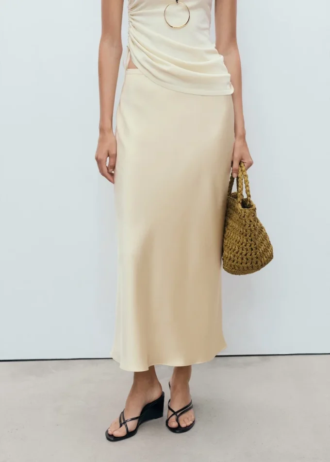 Gonna midi in raso Gonna midi in raso