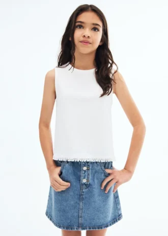 Gonna paperbag in denim