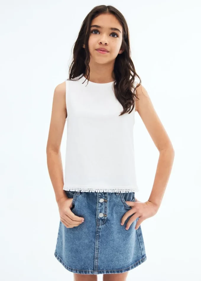 Gonna paperbag in denim