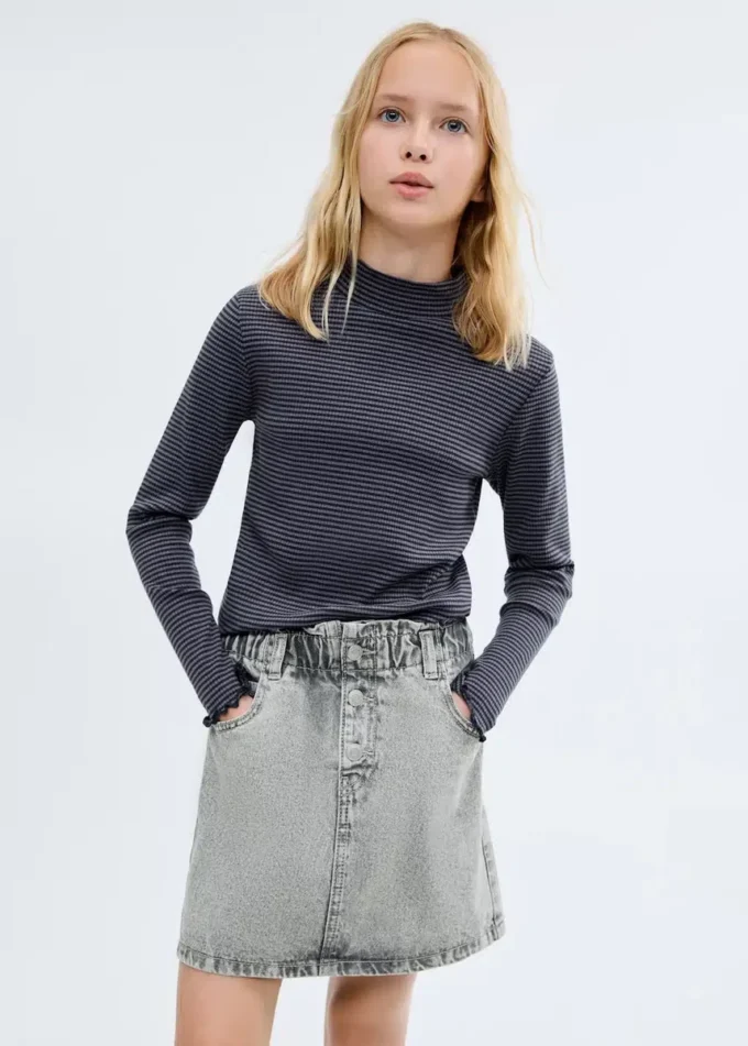 Gonna paperbag in denim Gonna paperbag in denim