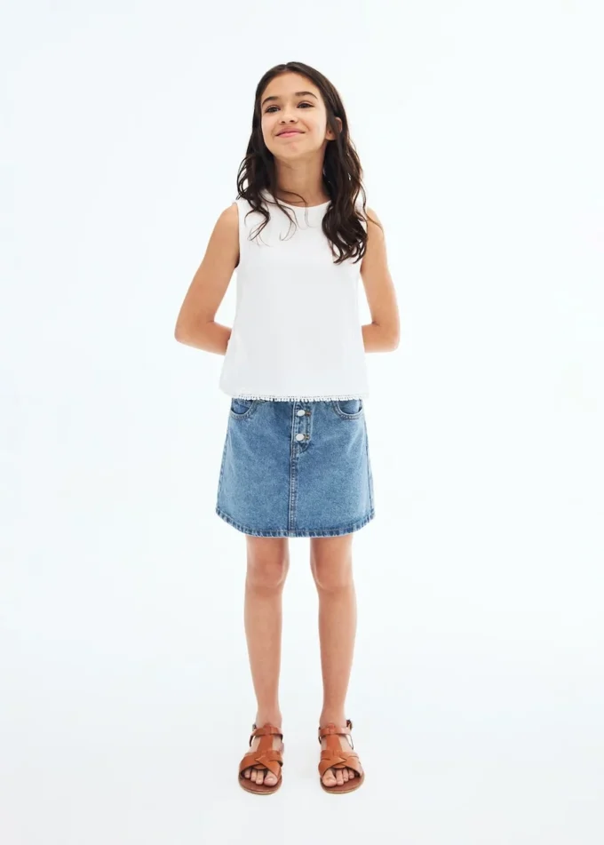 Gonna paperbag in denim