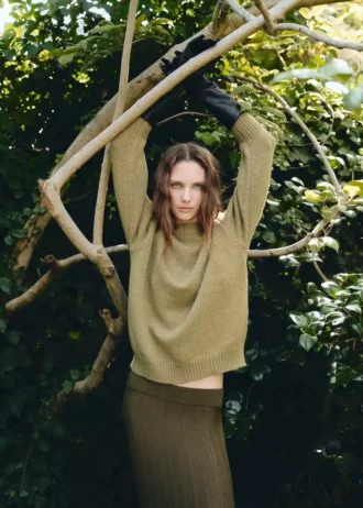 Gonna plissettata in maglia