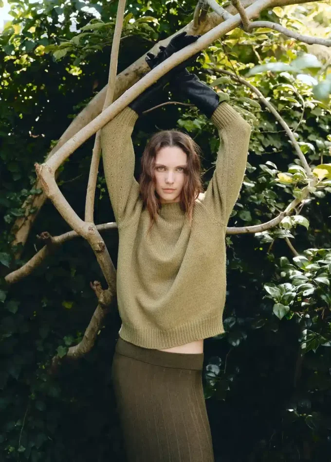 Gonna plissettata in maglia