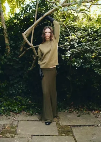 Gonna plissettata in maglia