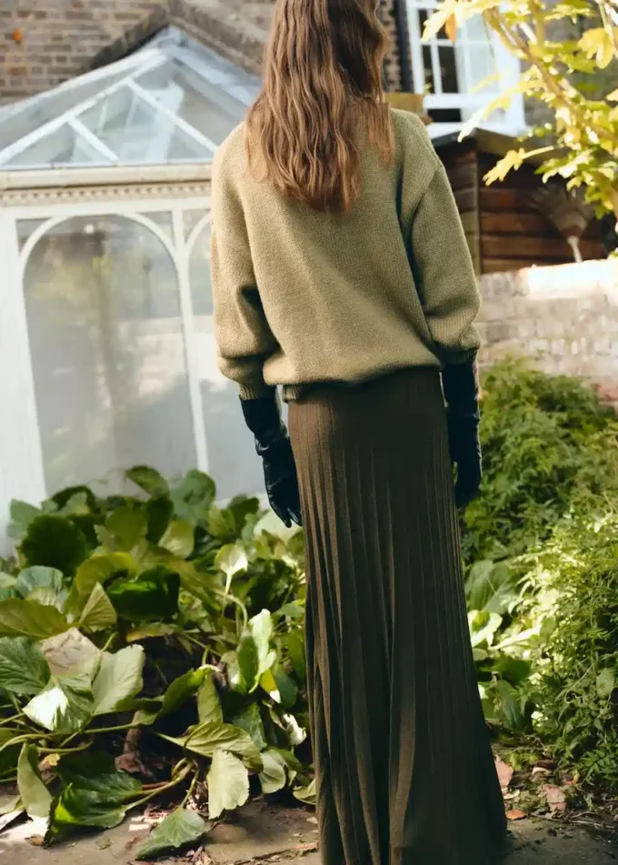 Gonna plissettata in maglia