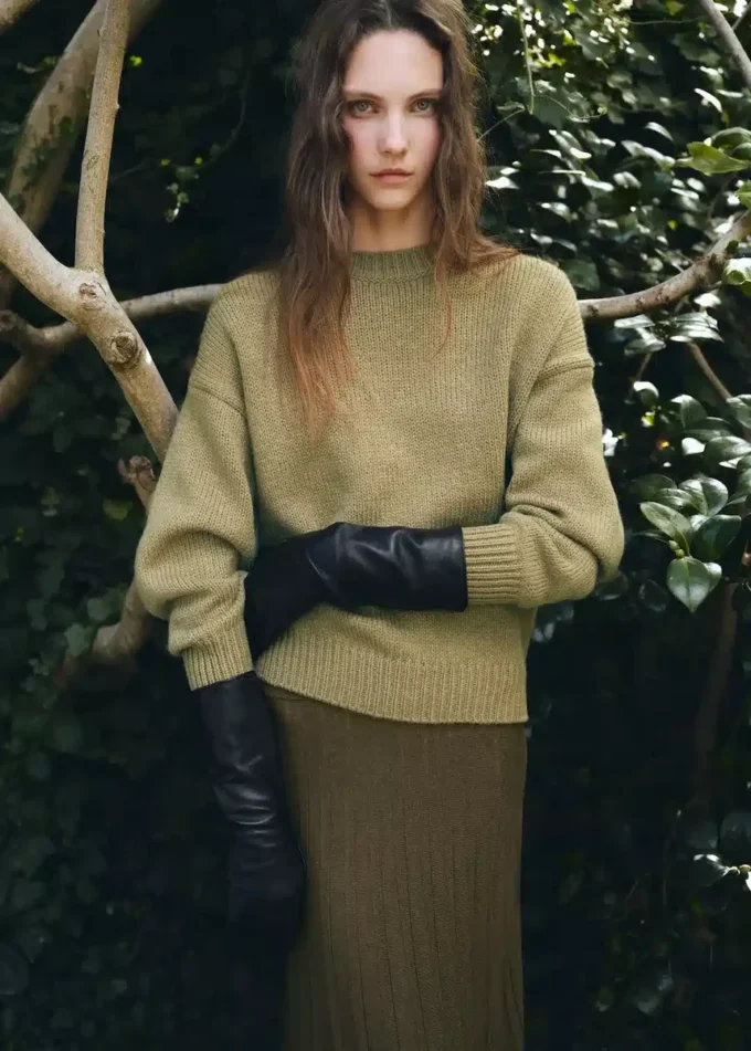 Gonna plissettata in maglia