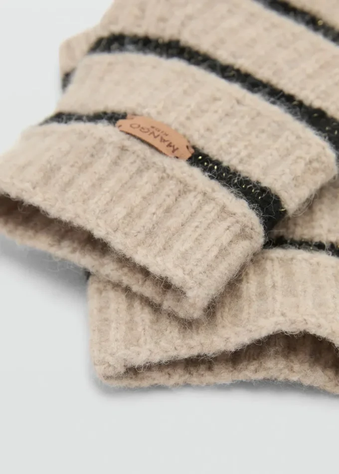 Guanti in maglia a righe