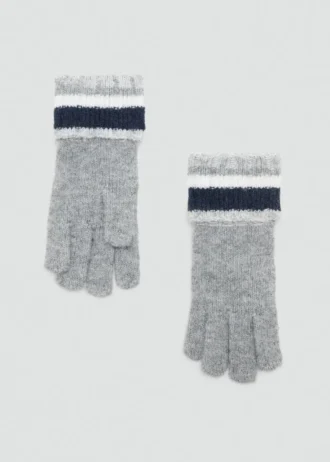 Guanti in maglia a righe