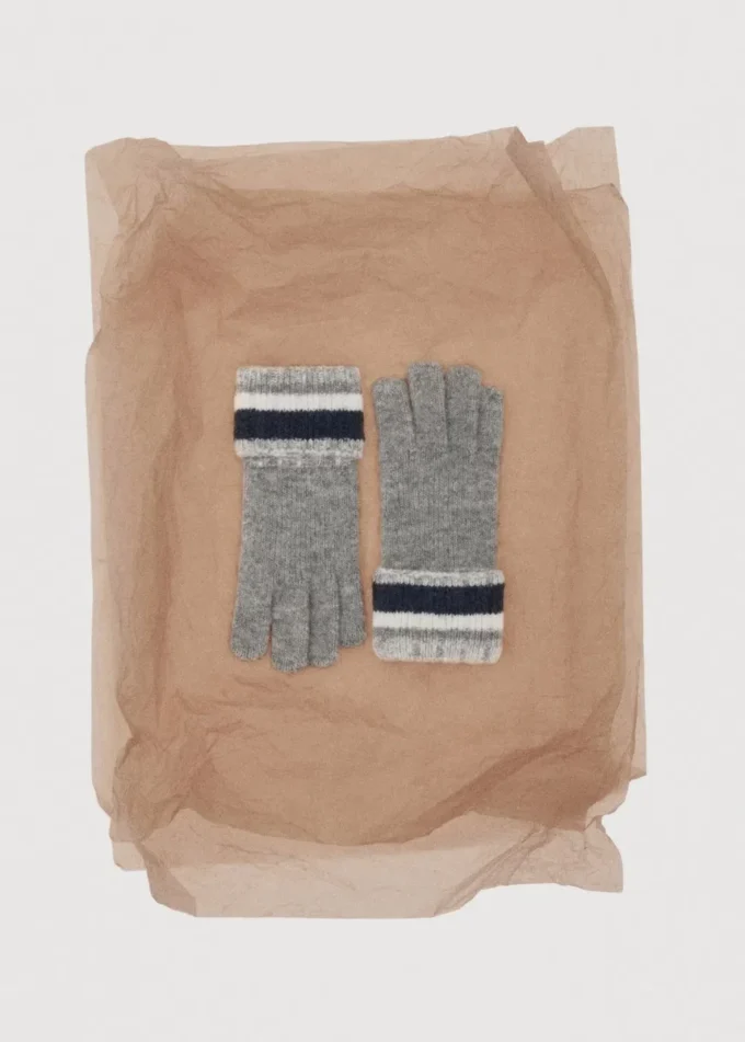 Guanti in maglia a righe Guanti in maglia a righe