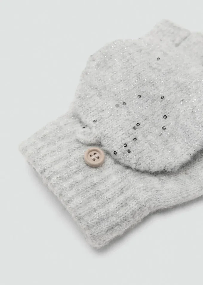 Guanti lavorati a maglia con paillettes Guanti lavorati a maglia con paillettes