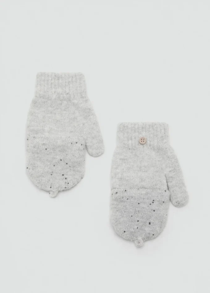 Guanti lavorati a maglia con paillettes Guanti lavorati a maglia con paillettes