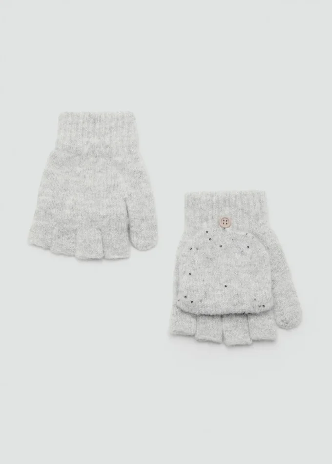 Guanti lavorati a maglia con paillettes Guanti lavorati a maglia con paillettes