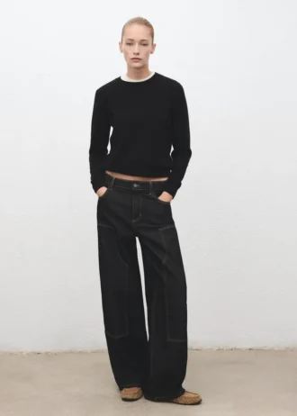 Jeans a barilotto con toppe