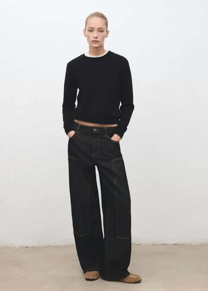 Jeans a barilotto con toppe Jeans a barilotto con toppe