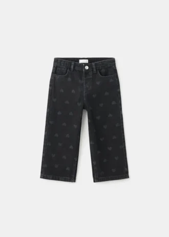 Jeans a gamba dritta con cuori