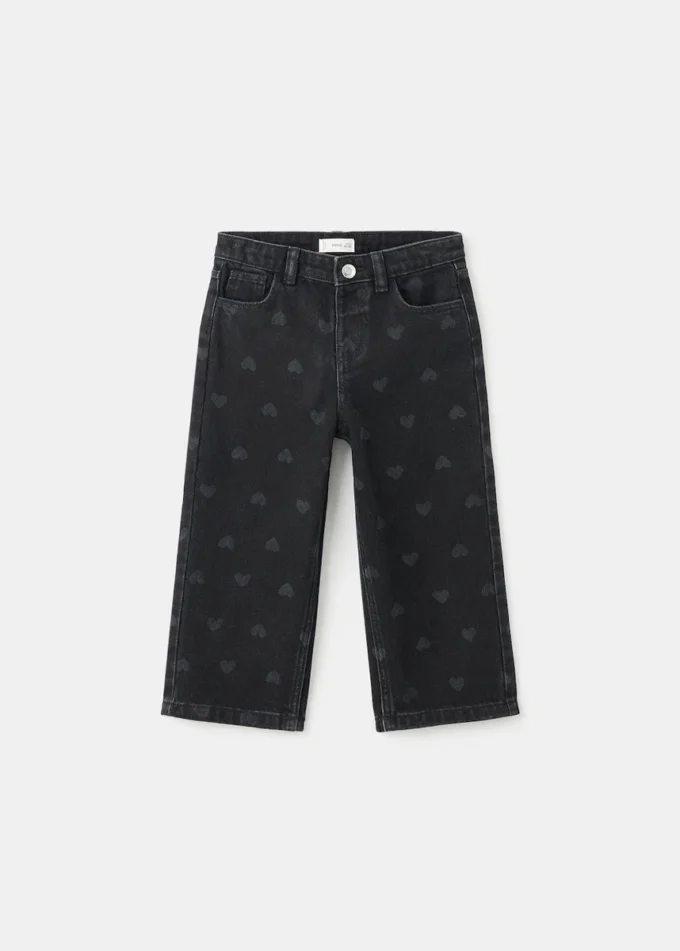 Jeans a gamba dritta con cuori