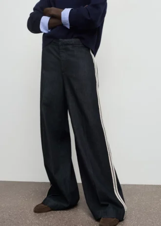 Jeans a gamba larga a righe