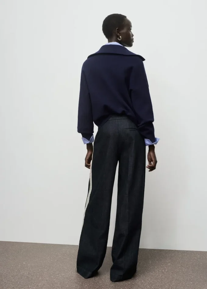 Jeans a gamba larga a righe Jeans a gamba larga a righe