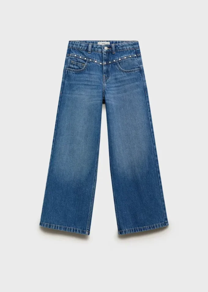 Jeans a gamba larga con borchie Jeans a gamba larga con borchie