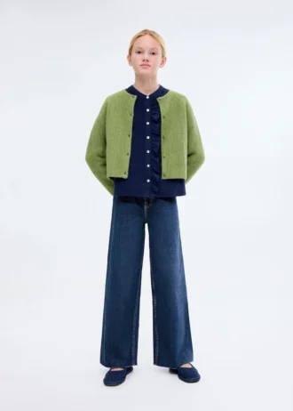 Jeans a gamba larga con orlo sfrangiato