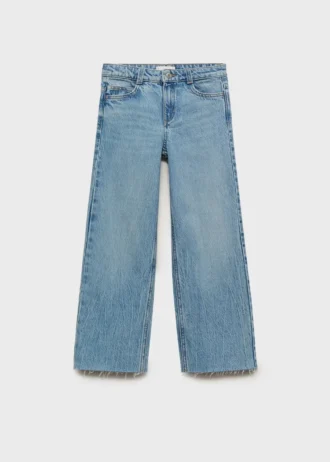 Jeans a gamba larga con orlo sfrangiato