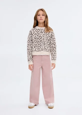 Jeans a gamba larga con orlo sfrangiato