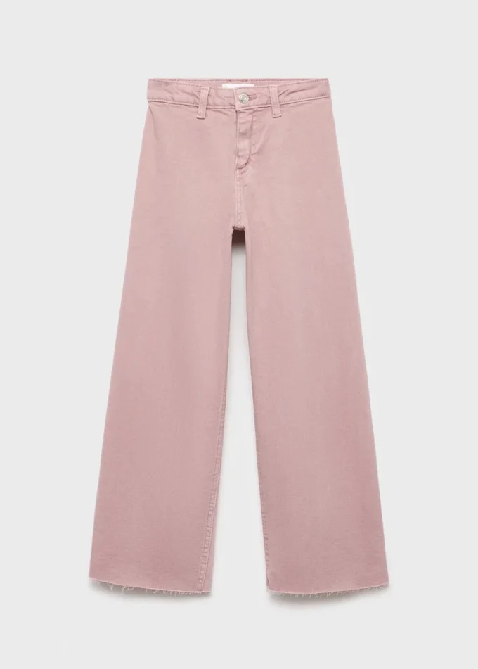 Jeans a gamba larga con orlo sfrangiato Jeans a gamba larga con orlo sfrangiato