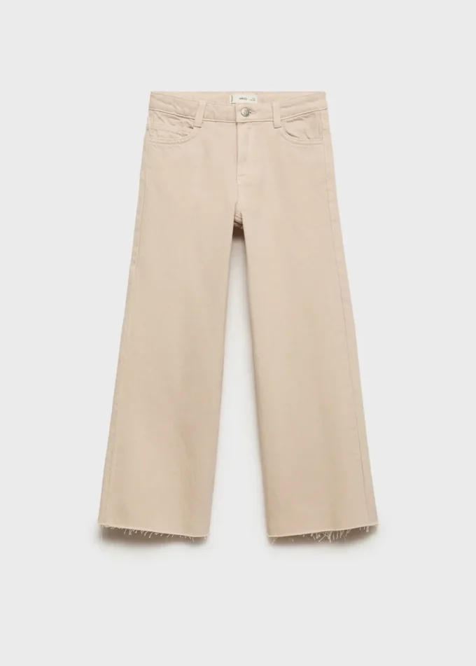 Jeans a gamba larga con orlo sfrangiato