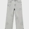 Jeans a gamba larga con stelle Jeans a gamba larga con stelle