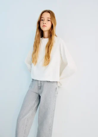 Jeans a gamba larga con strass