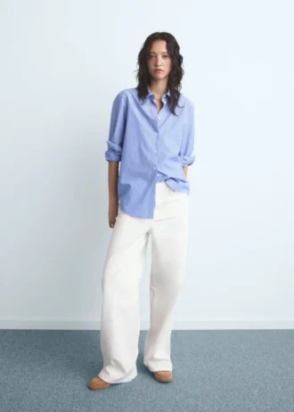 Jeans a vita bassa e gamba larga