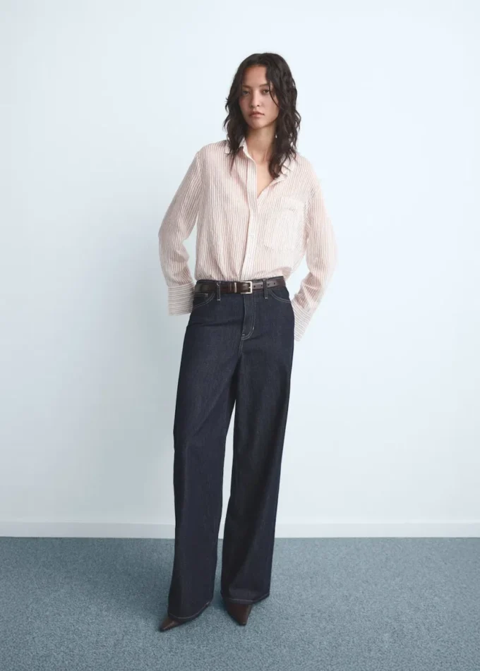 Jeans a vita media con gamba larga Jeans a vita media con gamba larga