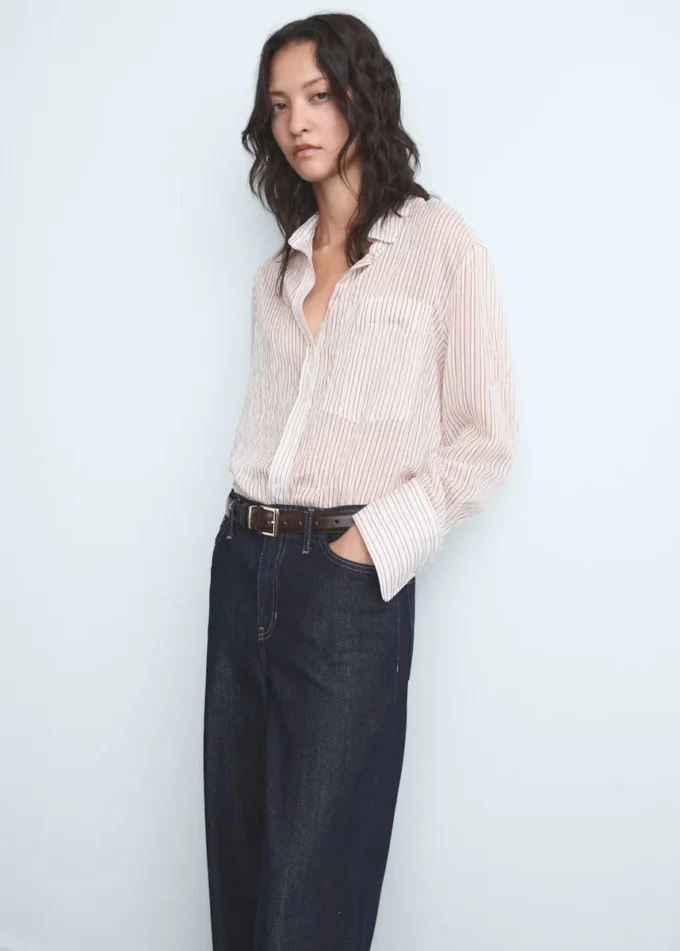 Jeans a vita media con gamba larga Jeans a vita media con gamba larga